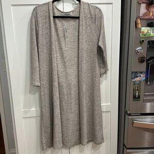 Jones Studio Women's Beige Long Dress Sweater, NWT, Open Front, Sheer, Large